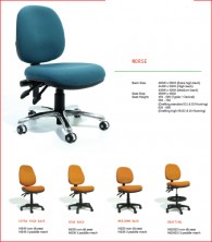 Norse Ergonomic Operator Chair. Various Back Heights, Seat Widths, Ergo Actions. Heavy Duty 135Kg